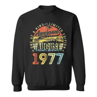 46 Year Old Awesome Since August 1977 46Th Birthday Sweatshirt - Seseable