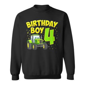 4Th Birthday Boy 4 Year Old Farm Truck Tractor Party Tractor Funny Gifts Sweatshirt | Mazezy