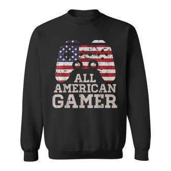 4Th July All American Gamer Patriot Men Boys Kids N Youth Sweatshirt | Mazezy