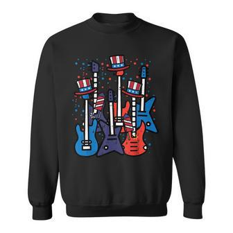 4Th July Rocker Guitars Us Flag Patriotic Rock Boys Kids Men Sweatshirt | Mazezy