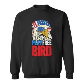 4Th Of July American Flag Bald Eagle Mullet Play Free Bird Mullet Funny Gifts Sweatshirt | Mazezy