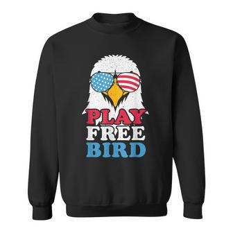 4Th Of July American Flag Bald Eagle Mullet Play Free Bird Sweatshirt | Mazezy CA