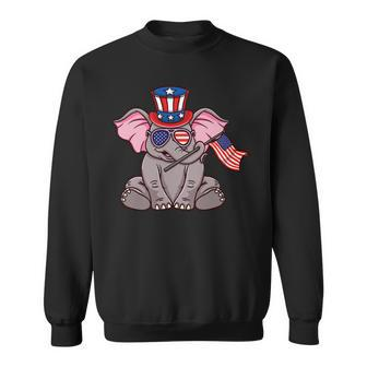 4Th Of July Elephant Sweatshirt - Monsterry CA