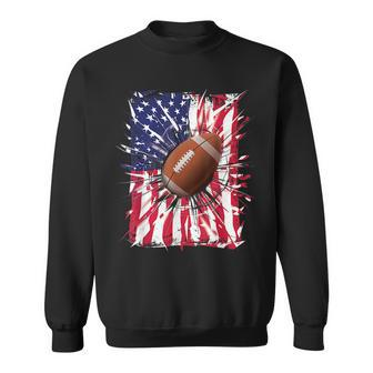 4Th Of July Football Usa American Flag Patriotic Men Sweatshirt | Mazezy