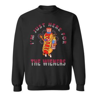 4Th Of July Im Just Here For The Wieners Hot Dogs Funny Sweatshirt - Thegiftio UK