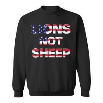 4Th Of July Lions Not Sheep Vintage American Patriot Flag Sweatshirt | Mazezy AU