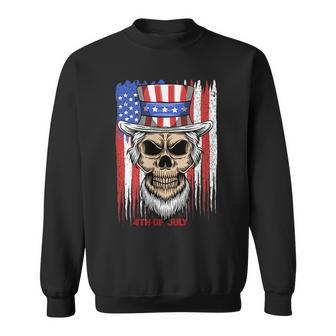 4Th Of July Patriotic Skeleton 4Th Of July American Flag Patriotic Funny Gifts Sweatshirt | Mazezy