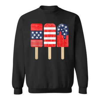 4Th Of July Popsicle Red White Blue American Flag Patriotic Sweatshirt | Mazezy