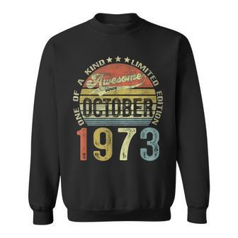 50 Years Old Vintage October 1973 50Th Birthday Sweatshirt - Thegiftio UK
