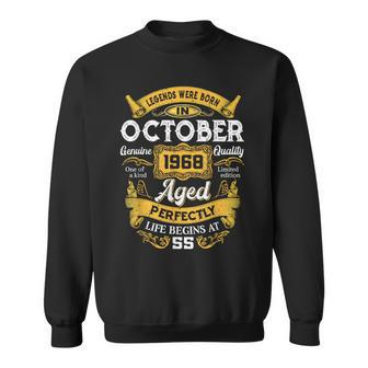55 Years Old Legends Born In October 1968 55Th Birthday Sweatshirt - Monsterry AU
