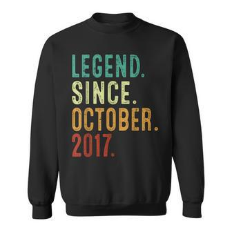 6 Year Old Legend Since October 2017 6Th Birthday Sweatshirt - Monsterry UK
