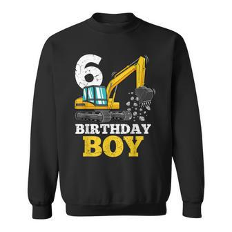 6 Years Old Birthday Boy Construction Birthday Party Sweatshirt | Mazezy
