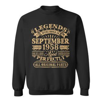 65Th Birthday Decoration Legends Born In September 1958 Sweatshirt - Seseable