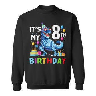 8 Year Old 8Th Birthday Boy Dino T Rex Dinosaur Sweatshirt | Mazezy