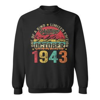 80 Years Old Made In 1943 Vintage October 1943 80Th Birthday Sweatshirt - Monsterry