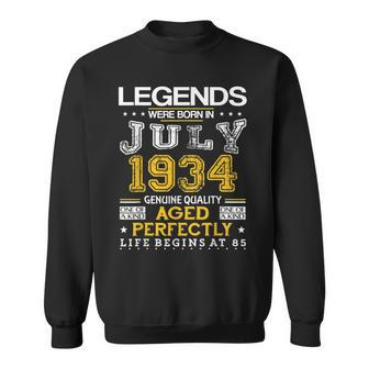 85Th Birthday Gift Legends Born In 1934 July Sweatshirt | Mazezy