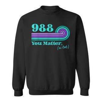 988 Suicide Prevention Mental Health Awareness Retro Teal Sweatshirt - Monsterry CA