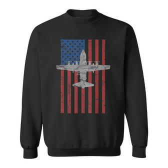 Ac-130 Gunship Airplane Color Vintage Flag Sweatshirt | Mazezy