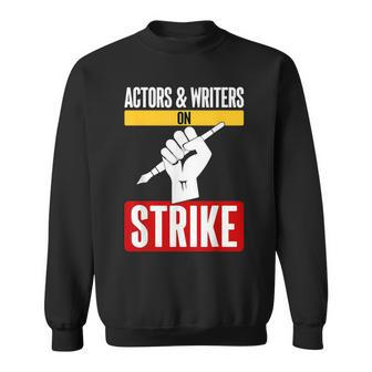 Actors And Writers On Strike Fair Wages I Stand With Wga Sweatshirt | Mazezy