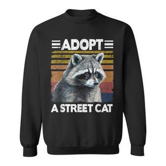 Adopt A Street Cat Watercolor Raccoon Sweatshirt - Monsterry AU
