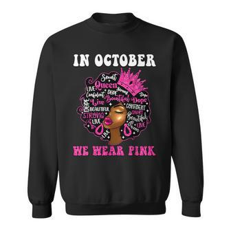 African American Afro Black Queen Breast Cancer Awareness Sweatshirt | Mazezy UK