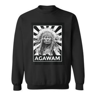 Agawam American Native Indian Proud Warrior Heritage Sweatshirt | Mazezy
