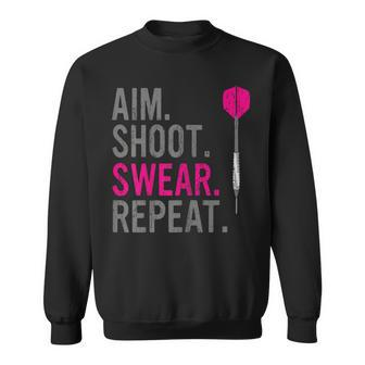 Aim Shoot Swear Repeat - Darts Sweatshirt - Seseable