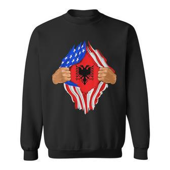 Albanian Blood Inside Me | Albania Flag Gift Albania Funny Gifts Sweatshirt | Mazezy