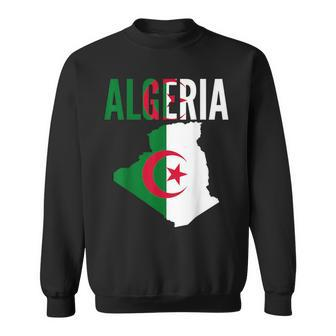 Algerian Algeria Country Map Flag Sweatshirt | Mazezy