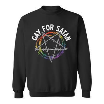 All Hail Gay Satan Funny Lgbt Goth Gay Pride Baphomet Sweatshirt | Mazezy