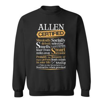 Allen Name Gift Certified Allen Sweatshirt - Seseable