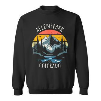 Allenspark Colorado Usa Retro Style Mountain Sweatshirt | Mazezy