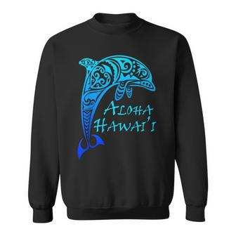 Aloha Hawaii Vintage Hawaiian Island Tribal Dolphin Classic Sweatshirt | Mazezy