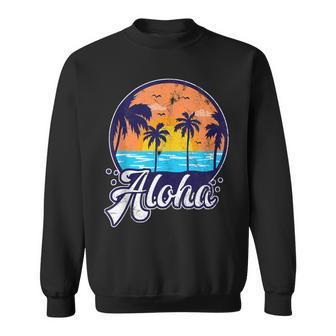 Aloha Tropical Beach Palm Trees Sweatshirt | Mazezy