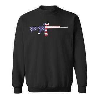 America Rifle Murica Libertarian Conservative Gun Usa Flag Gun Funny Gifts Sweatshirt | Mazezy