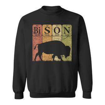 American Bison Periodic Table Elements Buffalo Retro  Sweatshirt