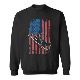 American Bull Riding Cowboy Bull Rider Country Rodeo Gift Rodeo Funny Gifts Sweatshirt | Mazezy