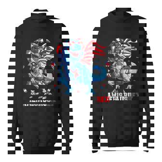 American Flag 4Th Of July T Rex Dinosaur Amerisaurus Rex Boy Sweatshirt | Mazezy