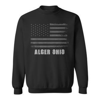 American Flag Alger Ohio Usa Patriotic Souvenir Sweatshirt | Mazezy