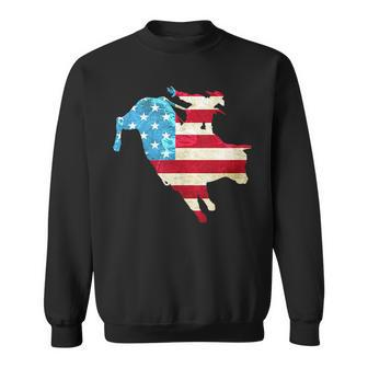 American Flag Bull Rider Gift Retro Rodeo Bull Riding Rodeo Funny Gifts Sweatshirt | Mazezy