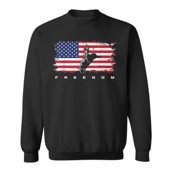 American Flag Bull Riding Apparel - Rodeo Rodeo Funny Gifts Sweatshirt | Mazezy