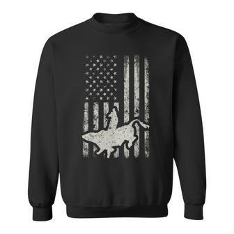 American Flag Bull Riding Cowboy Gift For Men Rodeo Rodeo Funny Gifts Sweatshirt | Mazezy