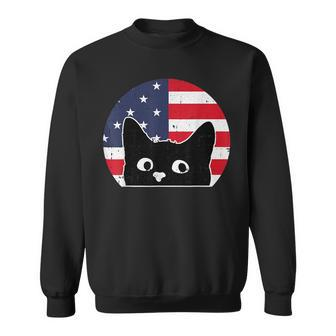 American Flag Cat 4Th Of July Kitten Patriotic Pet Lover Sweatshirt | Mazezy AU