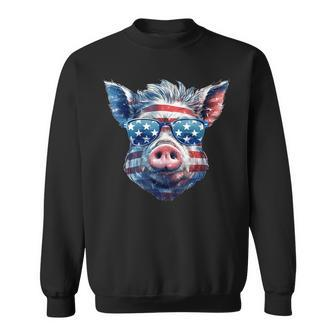American Flag Pig Vintage Farm Animal Patriotic Farmer Pig Sweatshirt | Mazezy