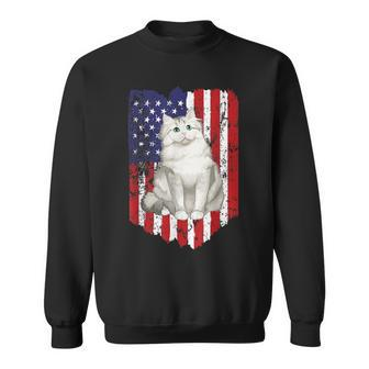 American Flag Ragamuffin 4Th Of July Cat Sweatshirt | Mazezy