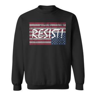 American Flag Resist Upside Down United States T Sweatshirt | Mazezy
