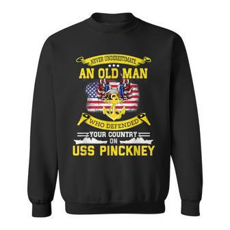 American Flag Uss Pinckney Ddg-91 Destroyer Sweatshirt | Mazezy