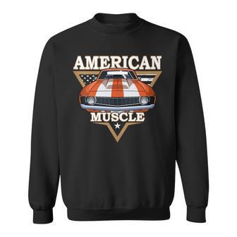 American Flag Vintage Muscle Car Hot Rod And Muscle Car Sweatshirt | Mazezy