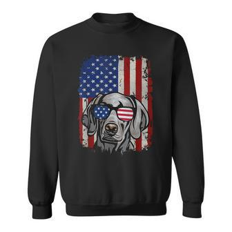 American Flag Weimaraner Sweatshirt | Mazezy