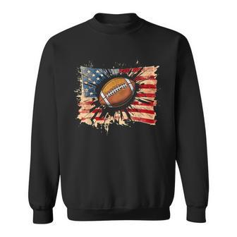 American Football 4Th Of July Men Usa American Flag Boys Sweatshirt | Mazezy